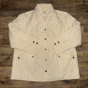 Chico’s Quilted Puffer Jacket Cream Size 4 US XXL